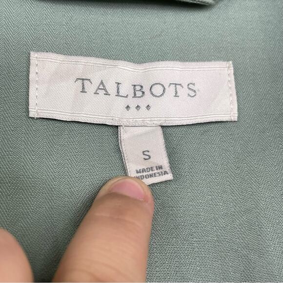 Talbots light green button down utility jacket women's size Small - Picture 7 of 10